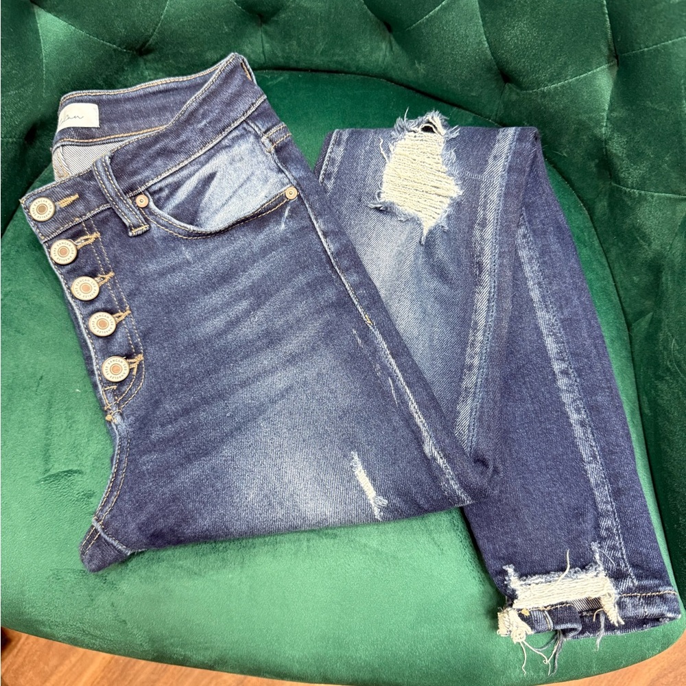 KanCan Dark Blue Distressed Skinny Jeans